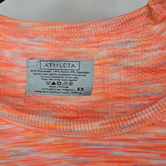 Athleta Women Athletic Fast Fastest Track Tee Top Size XS Orange Short Sleeve - Picture 5 of 8